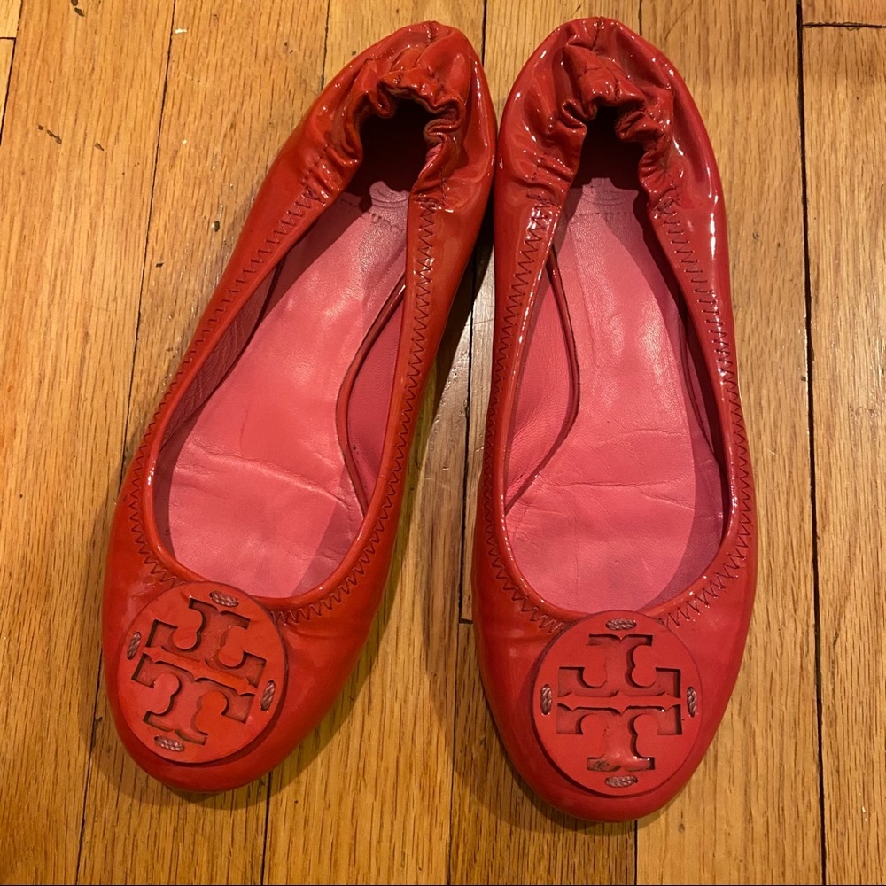 TORY BURCH PINK FLATS SIZE 7!